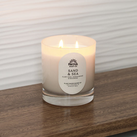 Sand & Sea Signature Candle, Cream Glass 7.5 oz