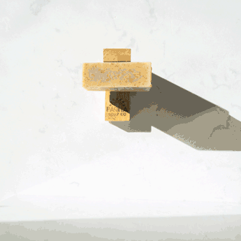 GIF showing how to set up Bamboo Magnetic Soap Holder