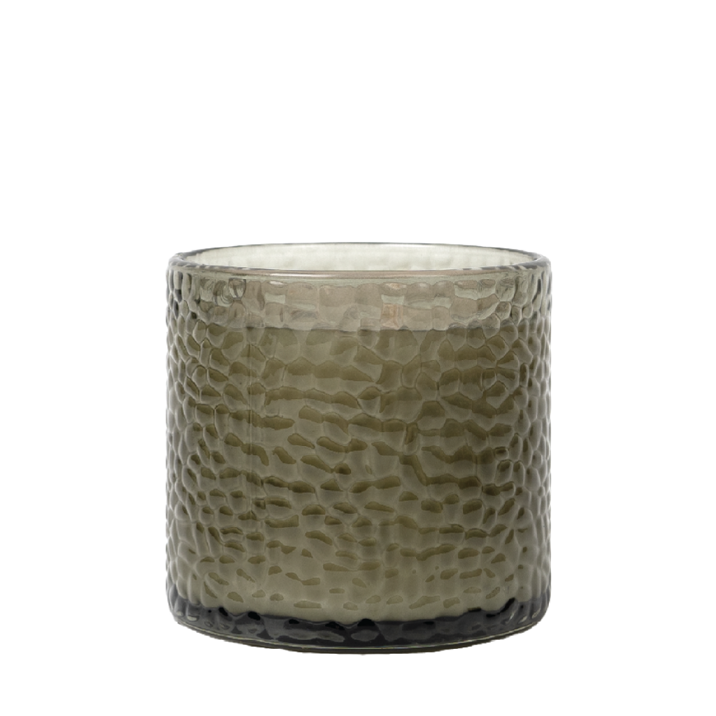 Campfire Cedarwood Hammered Glass Candle