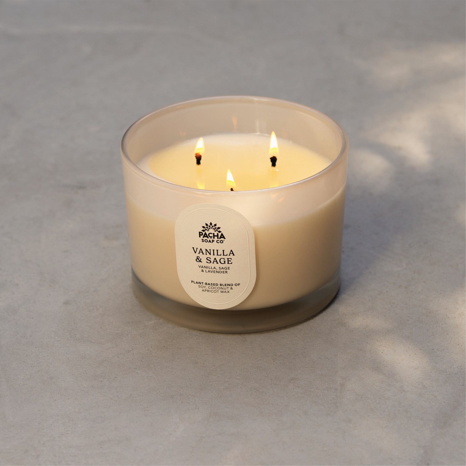 Vanilla & Sage Signature Candle, Cream Glass 15 oz