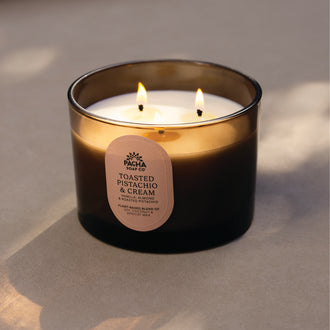 Toasted Pistachio & Cream Signature Candle, Amber Glass 15 oz