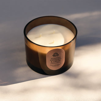 Toasted Pistachio & Cream Signature Candle, Amber Glass 15 oz