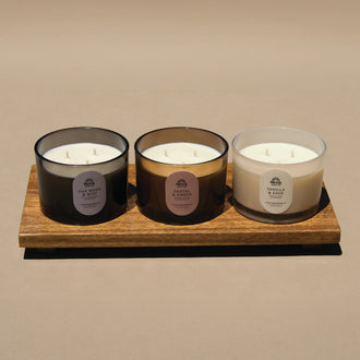 Santal & Amber Signature Candle, Amber Glass 15 oz