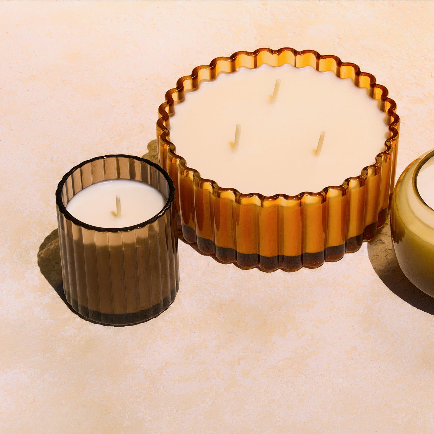Pumpkin Amber Candle, Wide Fluted Glass 20 oz
