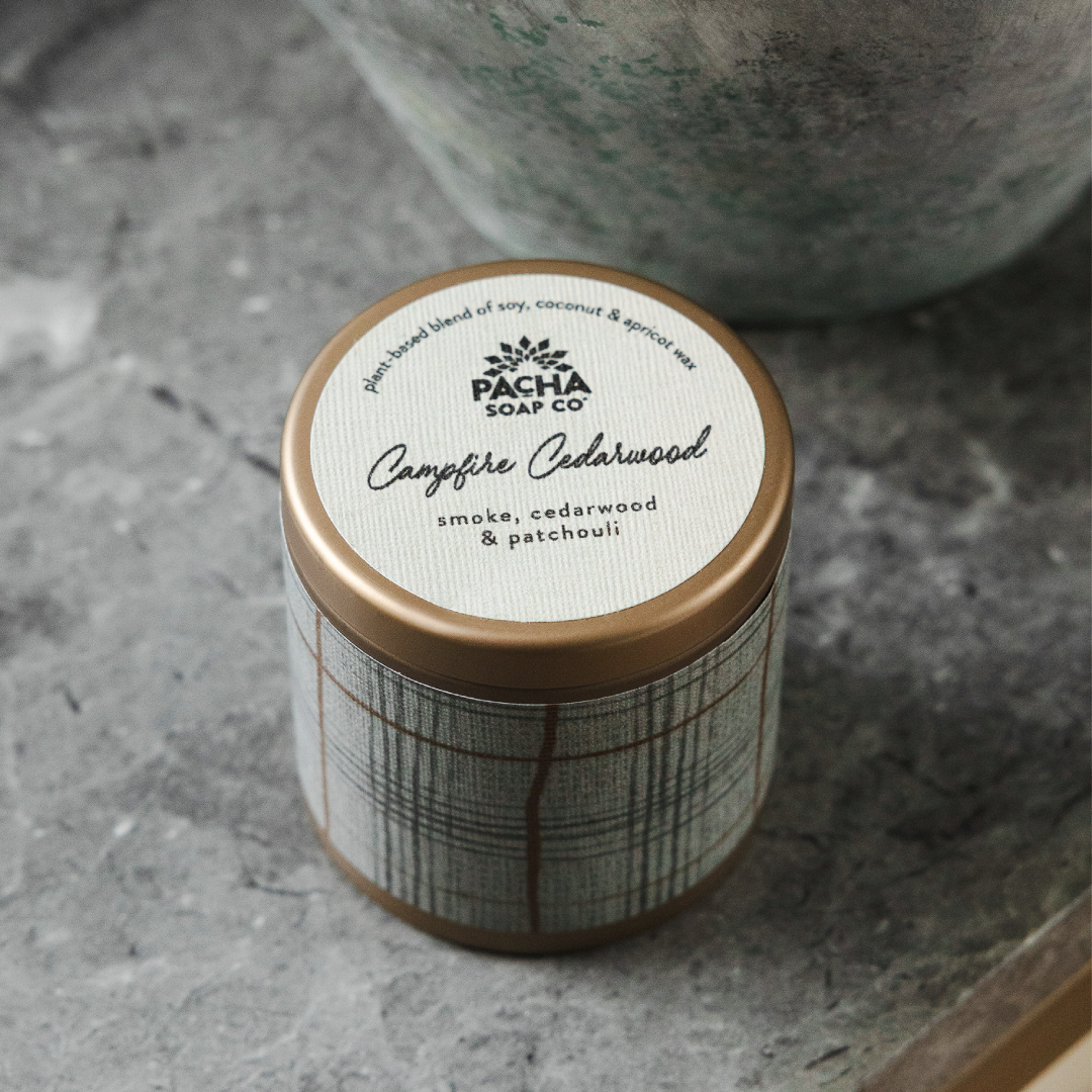 Campfire Cedarwood Candle, Tin 3 oz