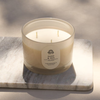 Sand & Sea Signature Candle, Cream Glass 15 oz