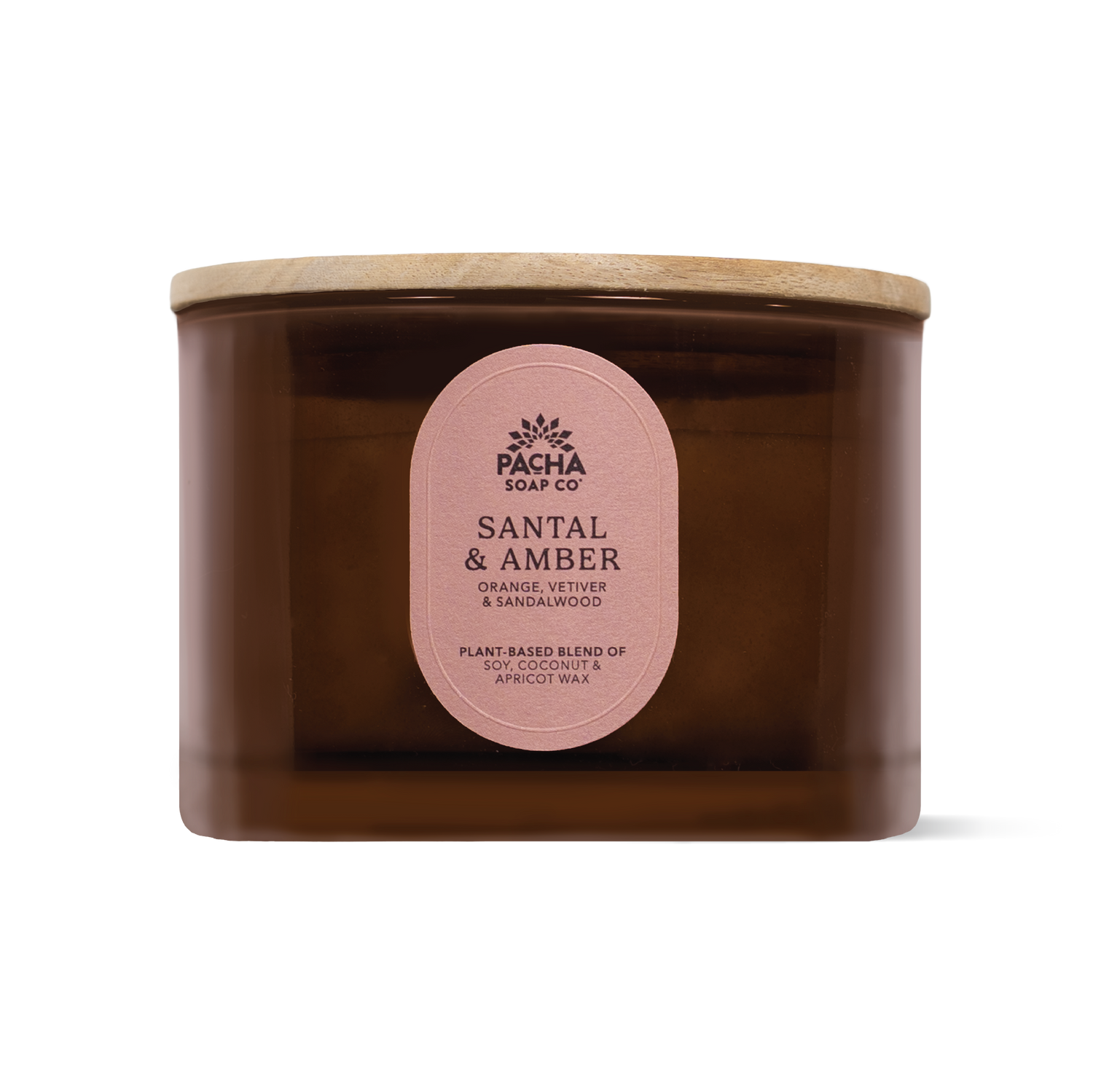 Santal & Amber Signature Candle, Amber Glass 15 oz
