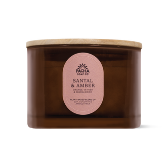 Santal & Amber Signature Candle, Amber Glass 15 oz