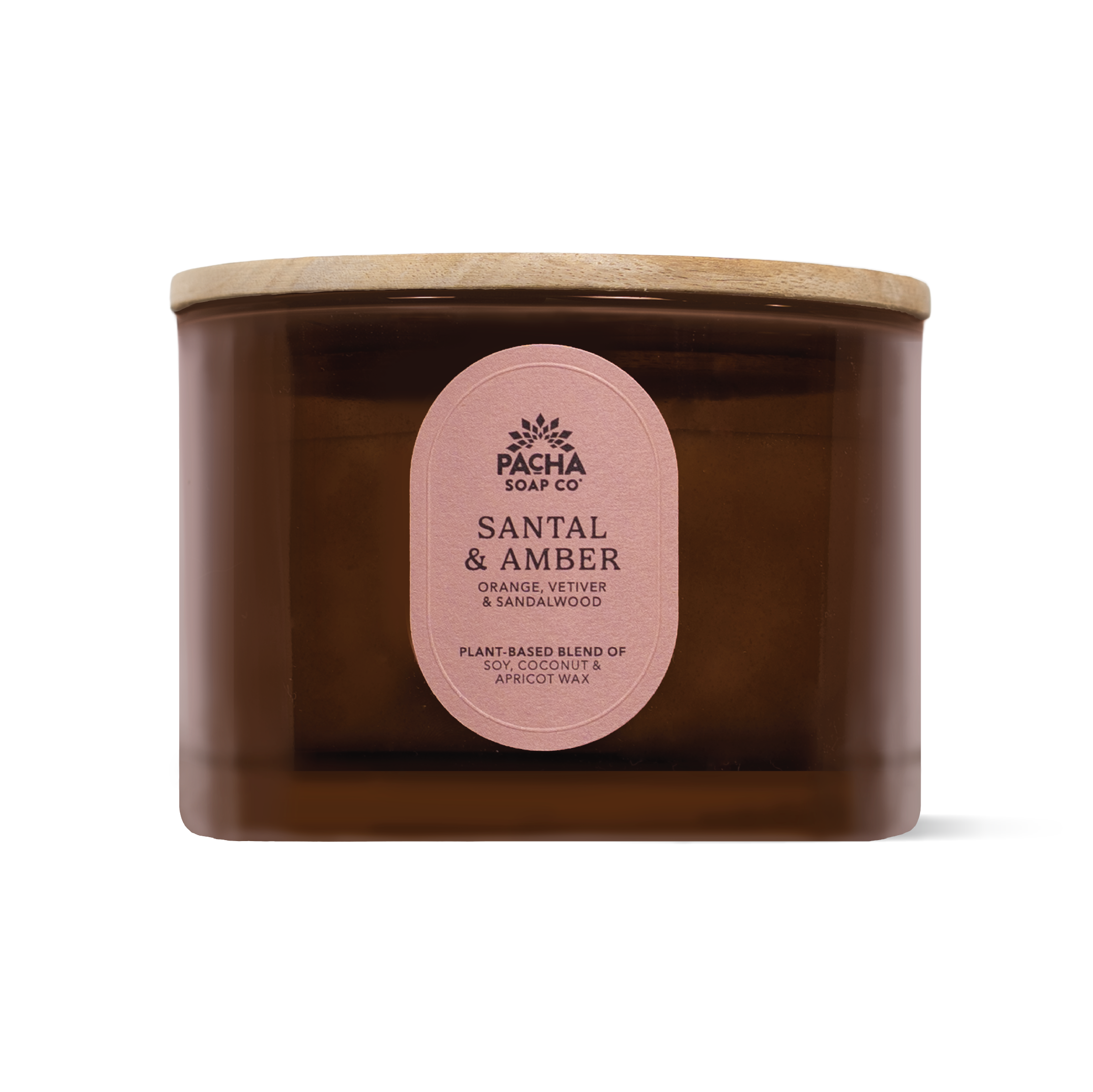 Santal & Amber Signature Candle, Amber Glass 15 oz