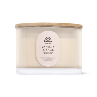 Vanilla & Sage Signature Candle, Cream Glass 15 oz