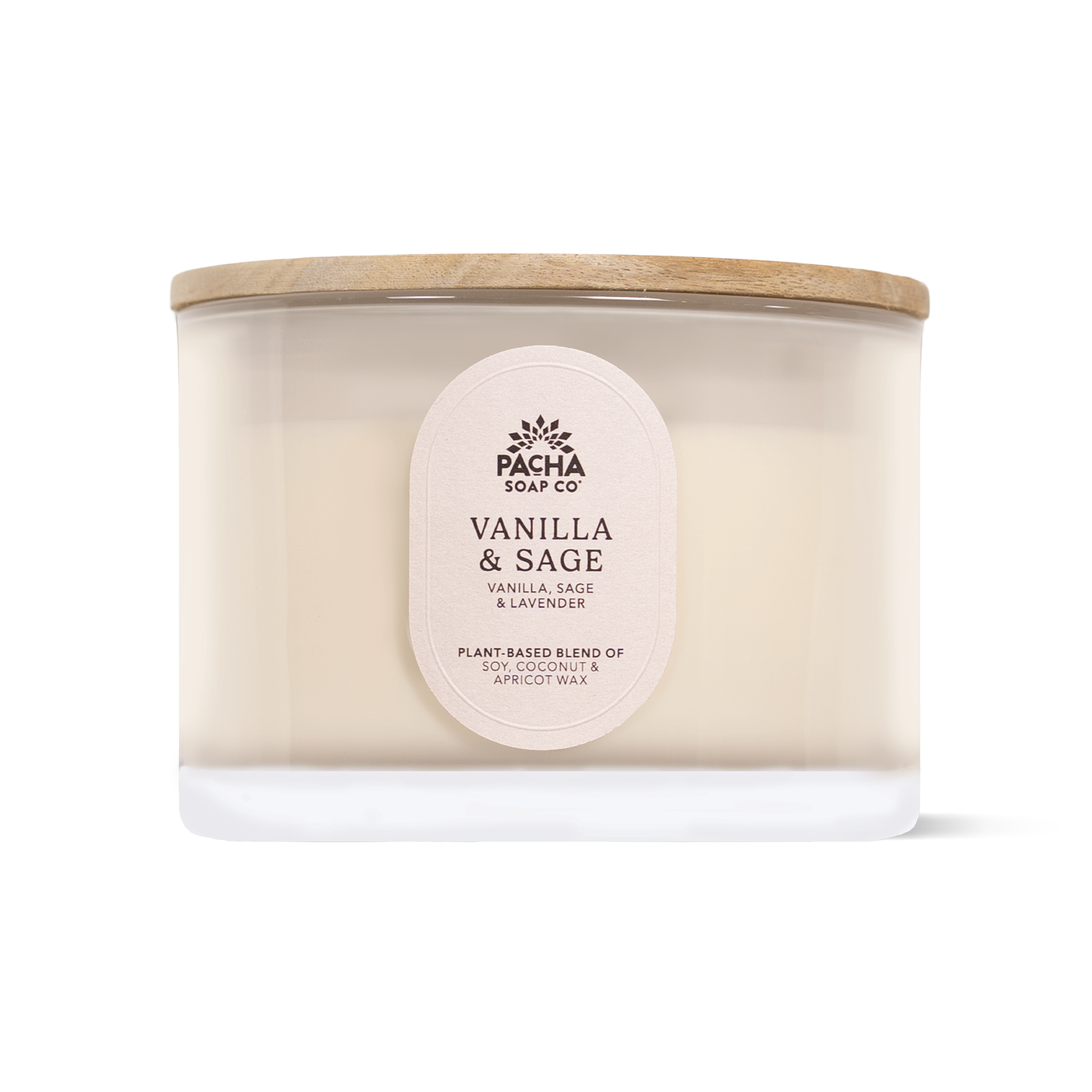 Vanilla & Sage Signature Candle, Cream Glass 15 oz