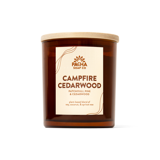 Campfire Cedarwood Signature Candle, Amber Glass 7 oz