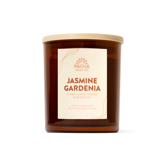 Jasmine Gardenia Signature Candle, Amber Glass 7 oz