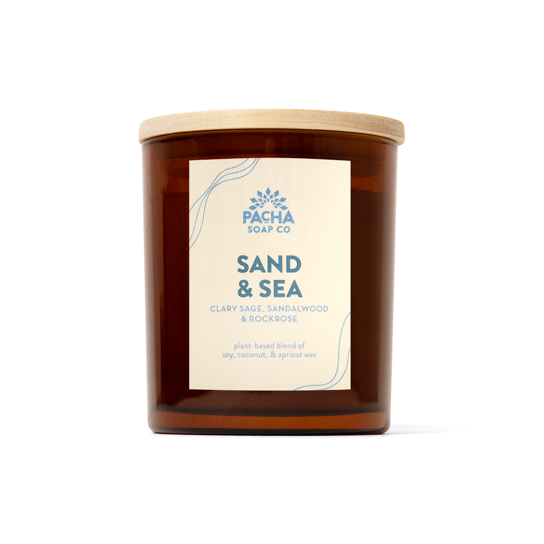 Sand & Sea Signature Candle, Amber Glass 7 oz
