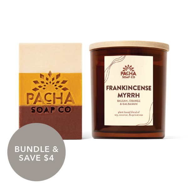Frankincense Myrrh Bar Soap & Candle Duo