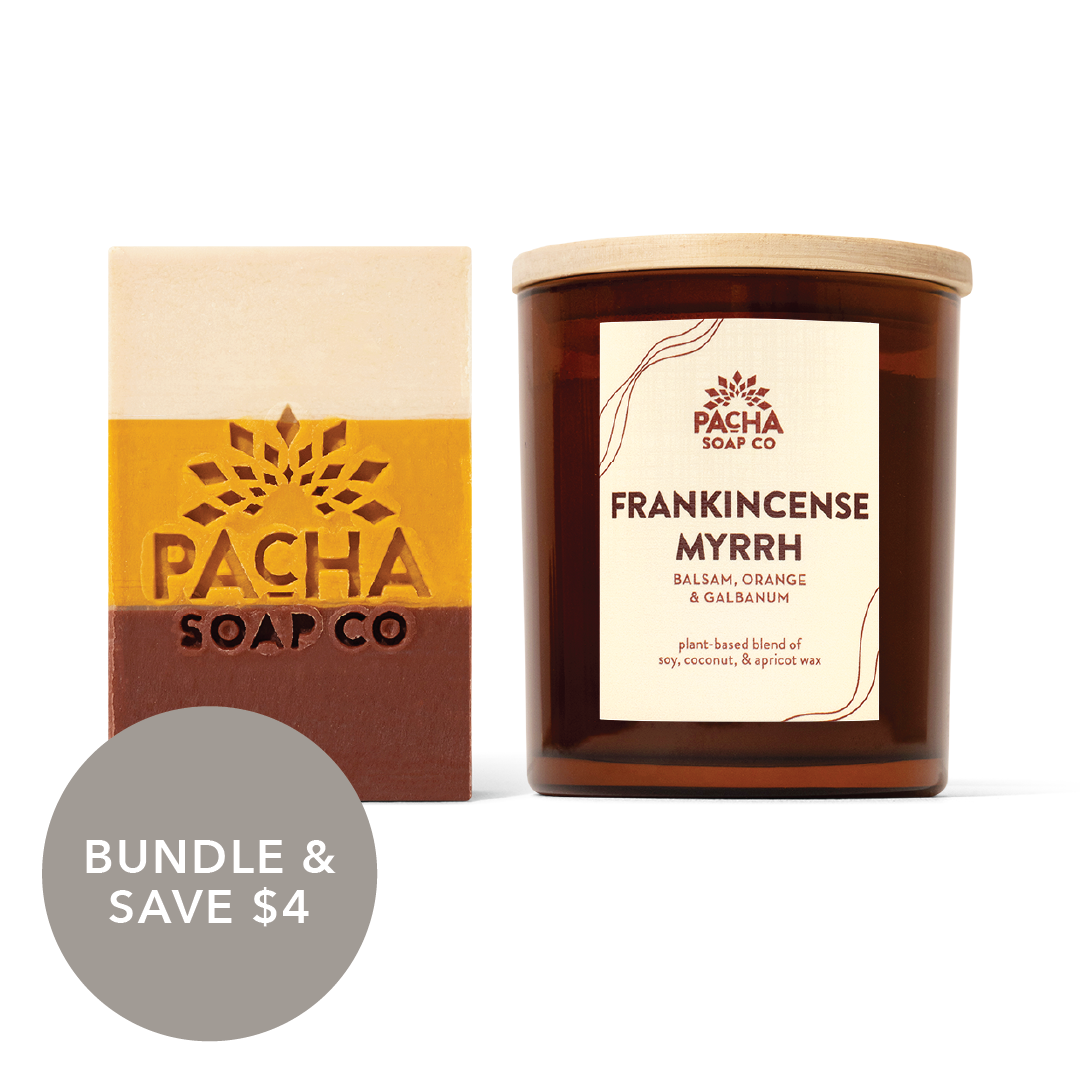 Frankincense Myrrh Bar Soap & Candle Duo