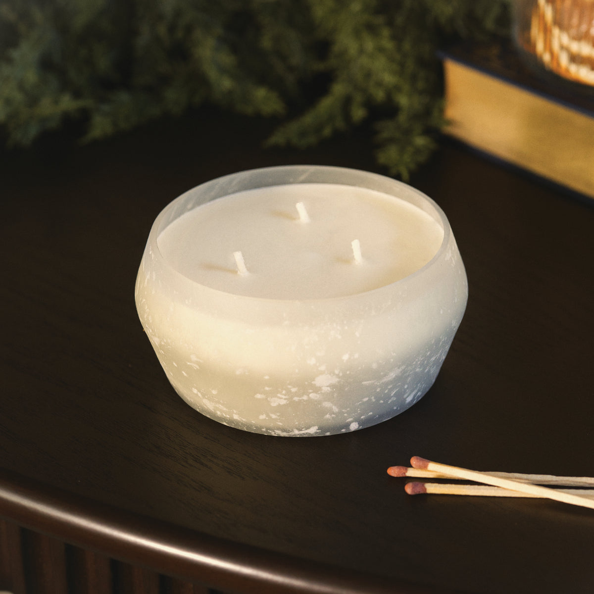 Orange & Yuletide Spice Candle, Salt Blasted Bowl 20 oz