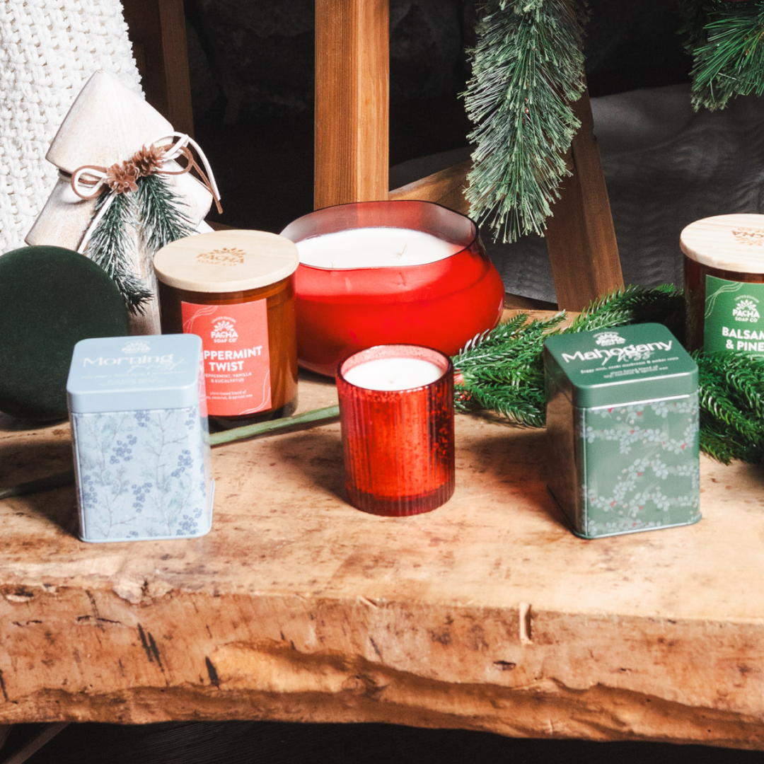 Mahogany Moss Candle, Square Tin 8 oz