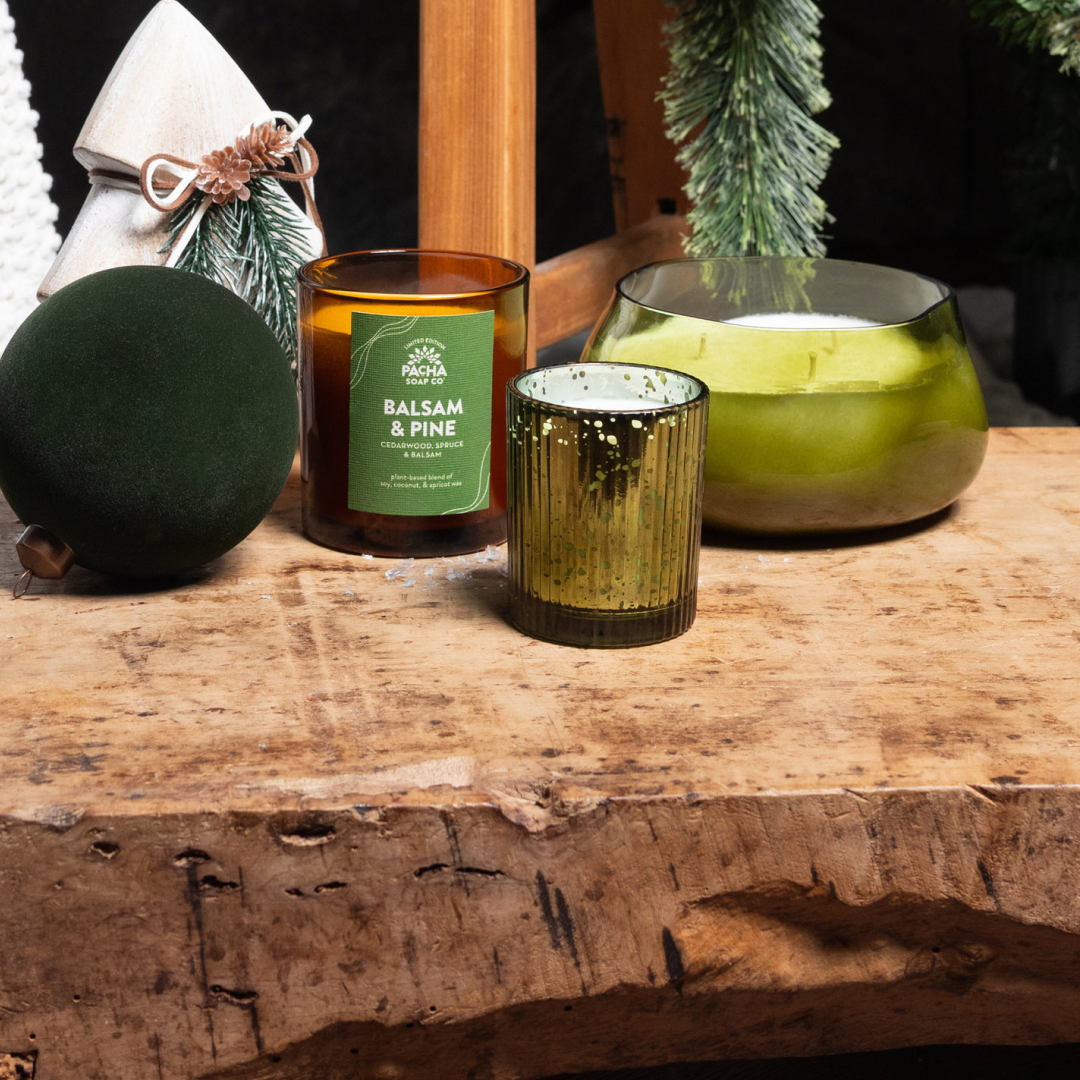 Balsam & Pine Signature Candle, Amber Glass 7 oz