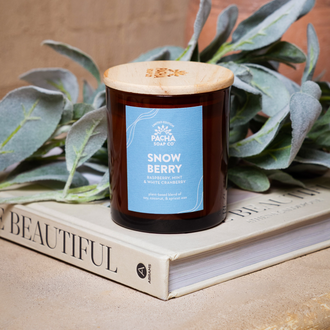 Snowberry Signature Candle, Amber Glass 7 oz