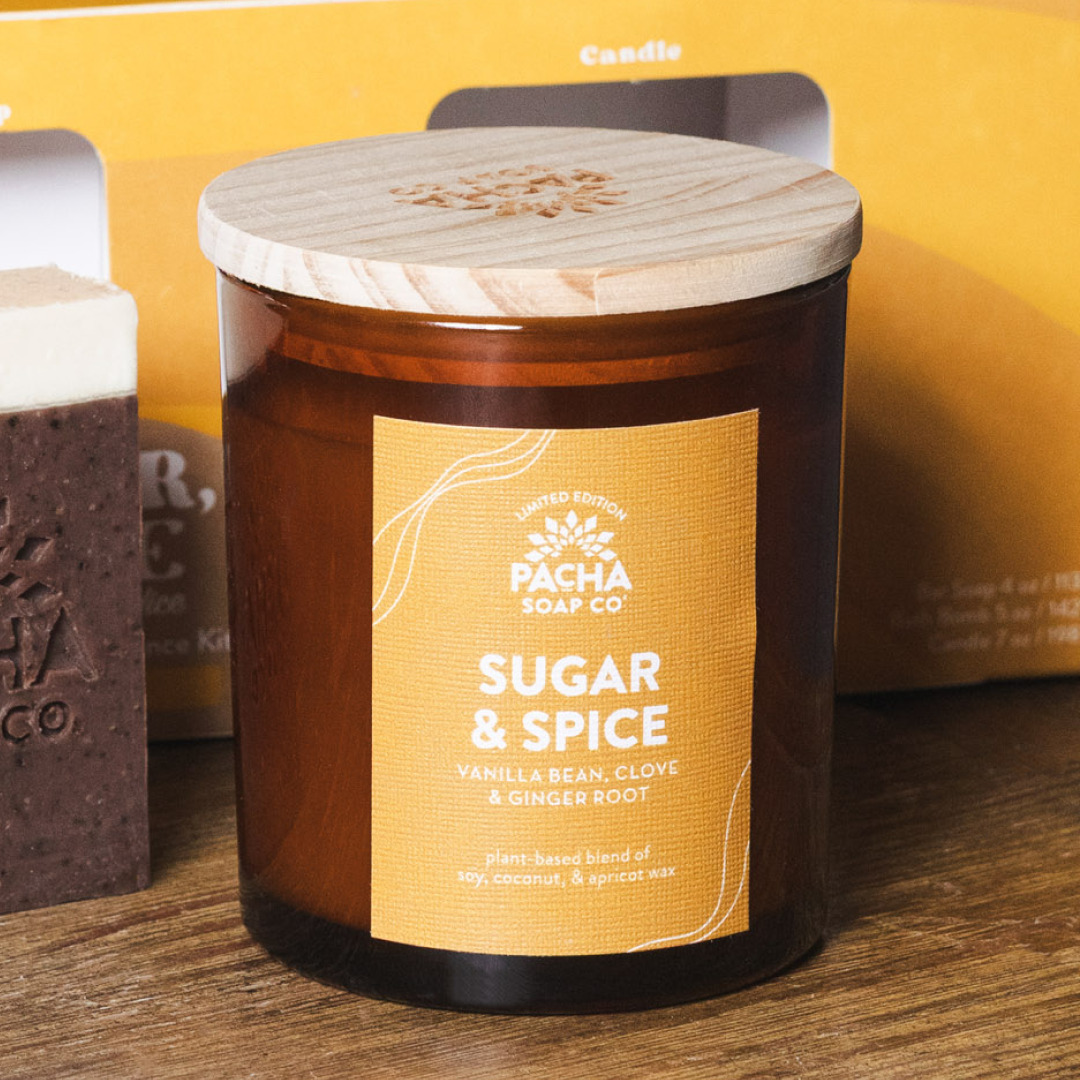 Sugar & Spice Signature Candle, Amber Glass 7 oz