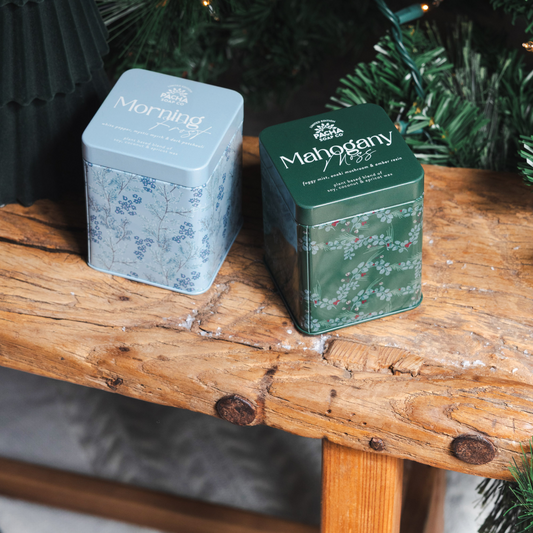 Morning Frost Holiday Candle, Square Tin 8 oz