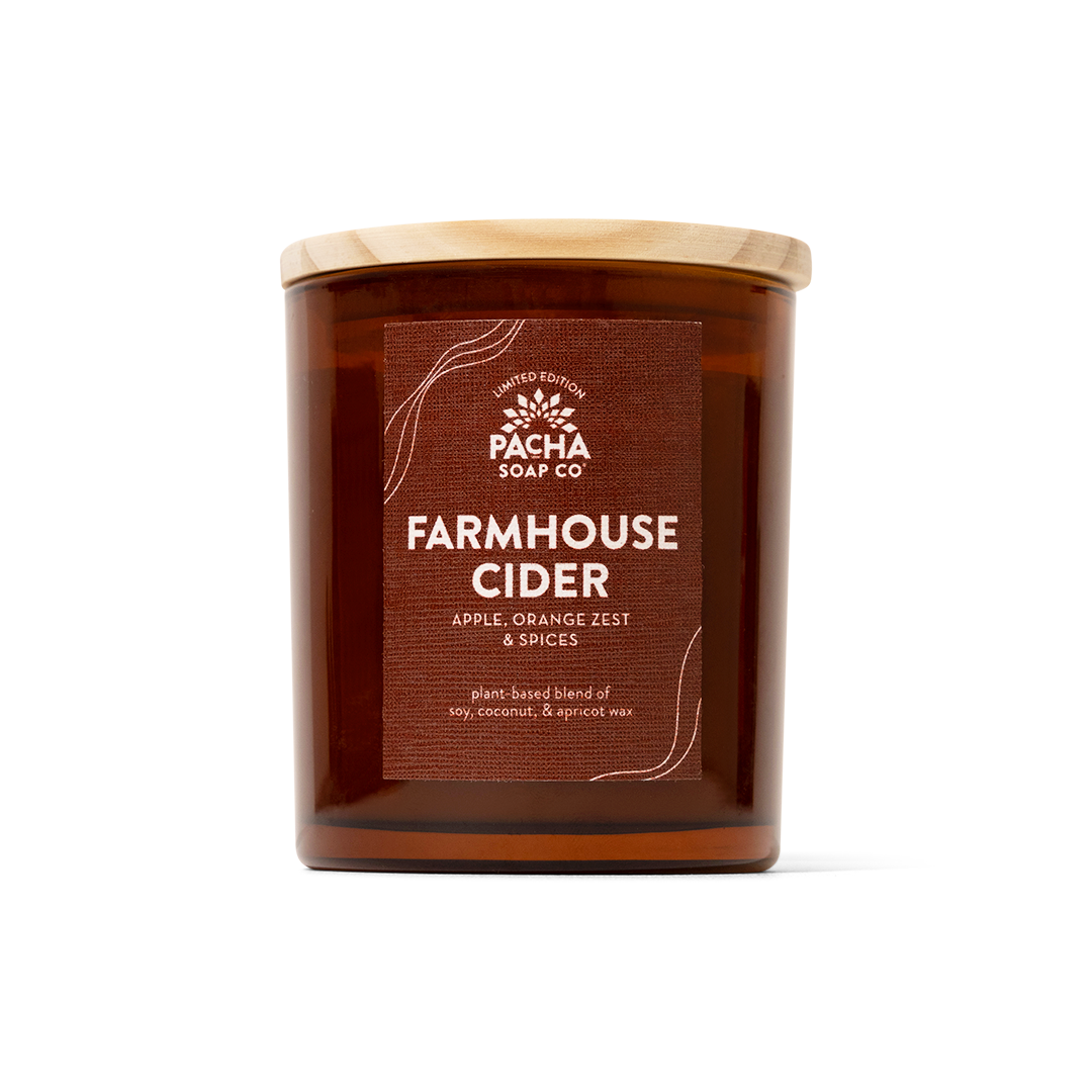 Farmhouse Cider Signature Candle, Amber Glass 7 oz
