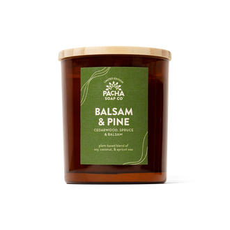 Balsam & Pine Signature Candle, Amber Glass 7 oz