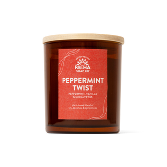 Peppermint Twist Signature Candle, Amber Glass 7 oz