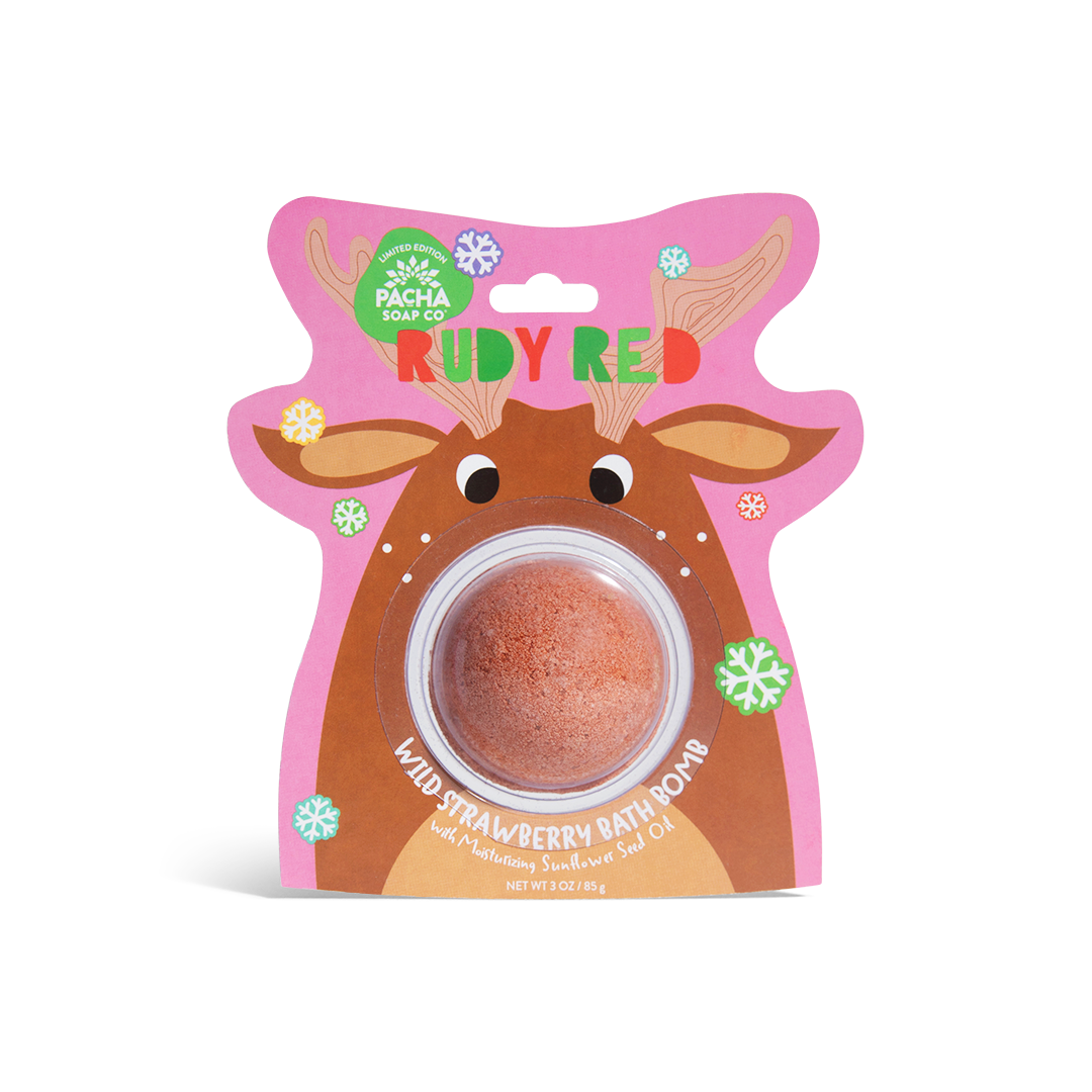 Rudy Red Bath Bomb Card