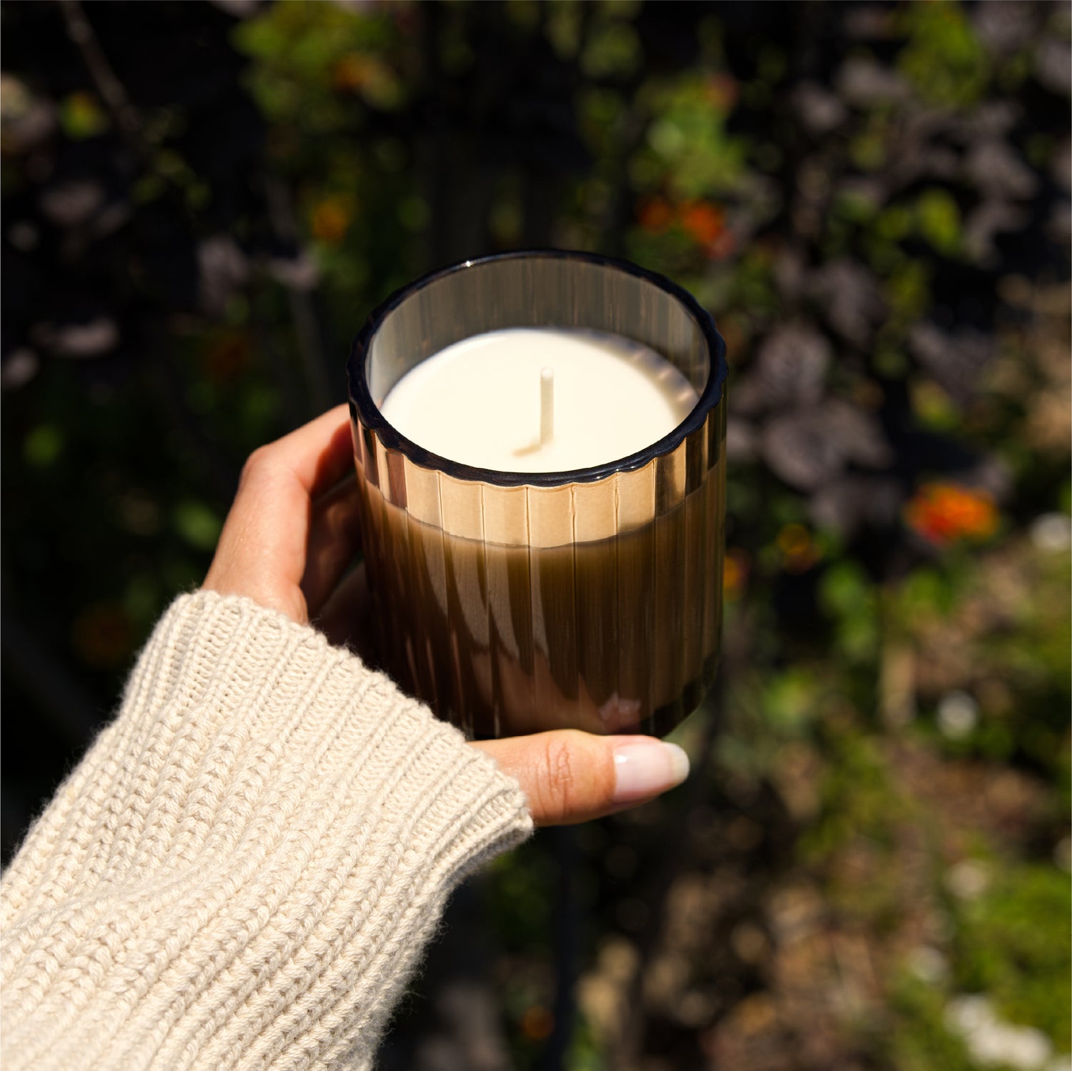 Autumn Cream Candle, Mini Fluted Glass 5 oz