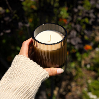 Autumn Cream Candle, Mini Fluted Glass 5 oz