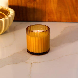 Pumpkin Amber Candle, Mini Fluted Glass 5 oz