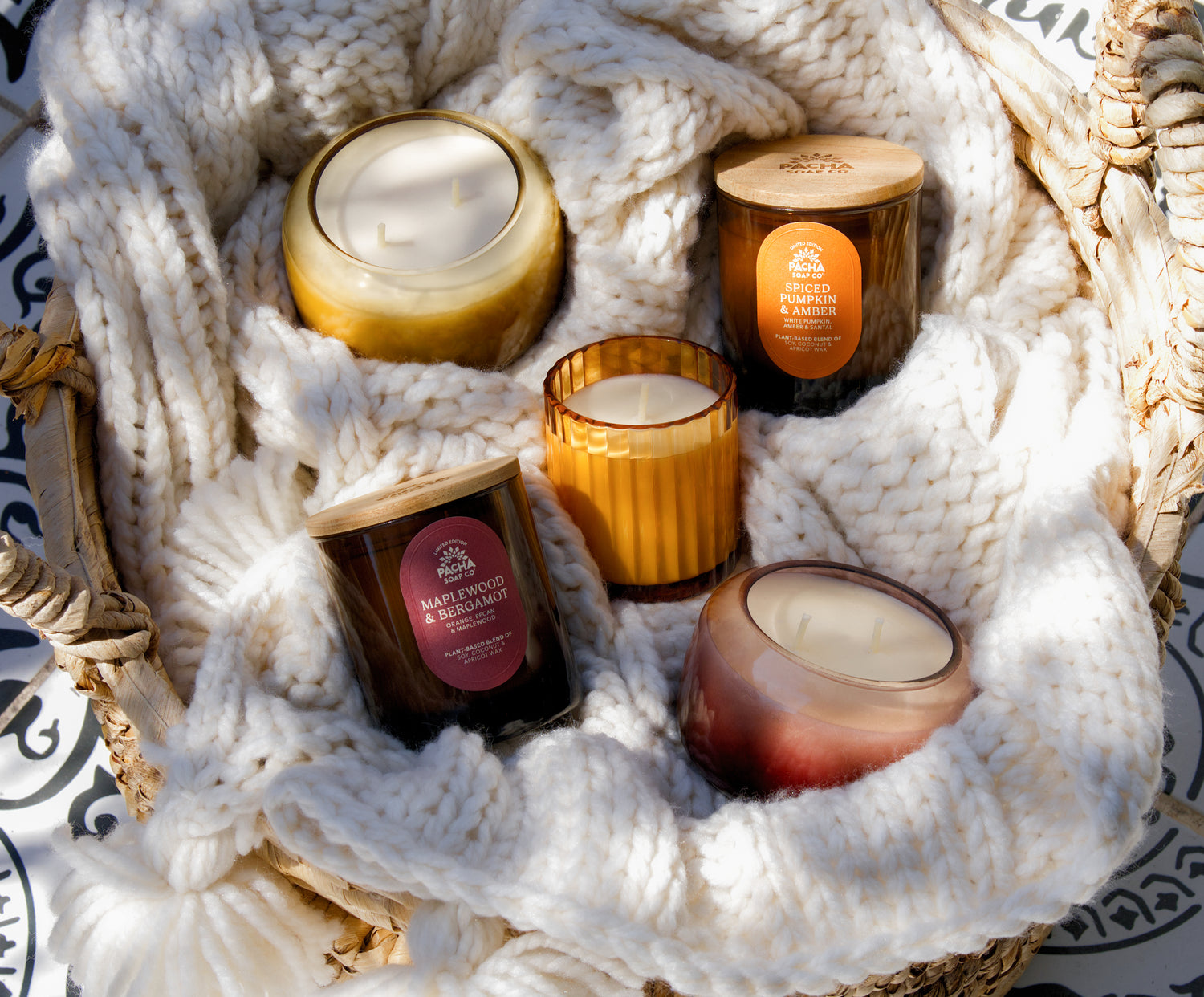 Pumpkin Amber Candle, Mini Fluted Glass 5 oz