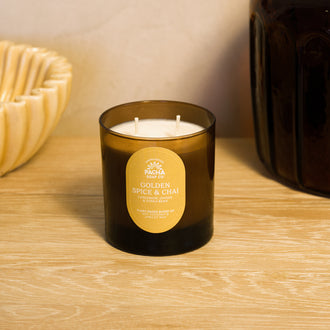 Golden Spice & Chai Signature Candle, Amber Glass 7.5 oz