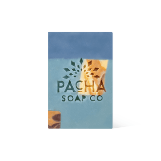 Pacha Soap's mixed color Holiday Terrazzo Bar Soap in a front facing view.