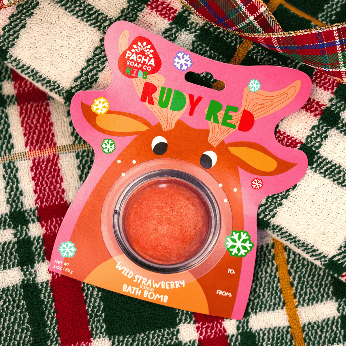 Rudy Red Bath Bomb Card