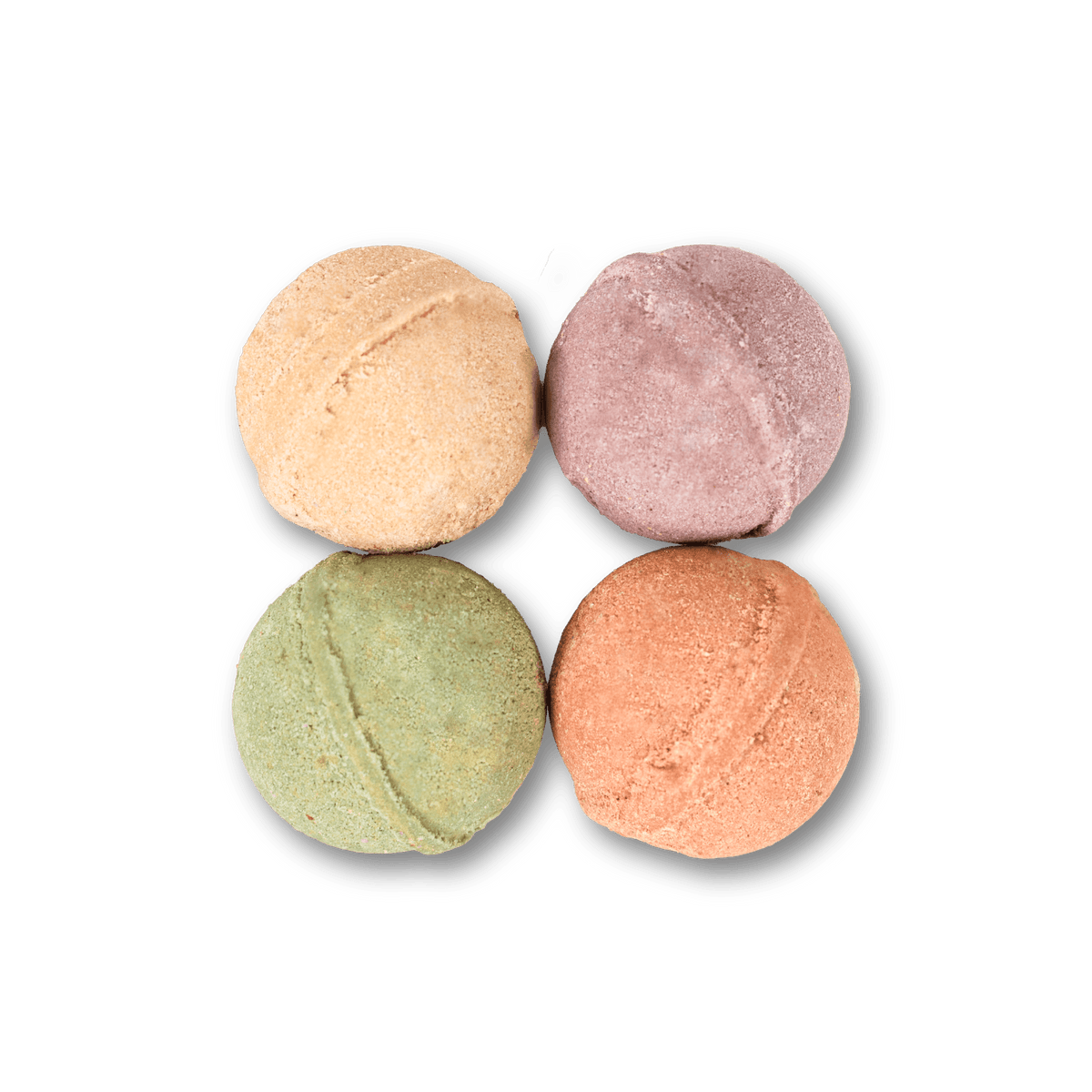 Pacha Soap's Holiday Heritage Bath Bomb Set's products out of packaging.