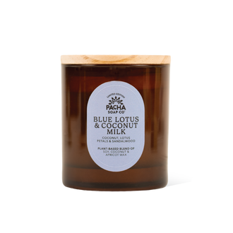 Blue Lotus & Coconut Milk Signature Candle, Amber Glass 7 oz