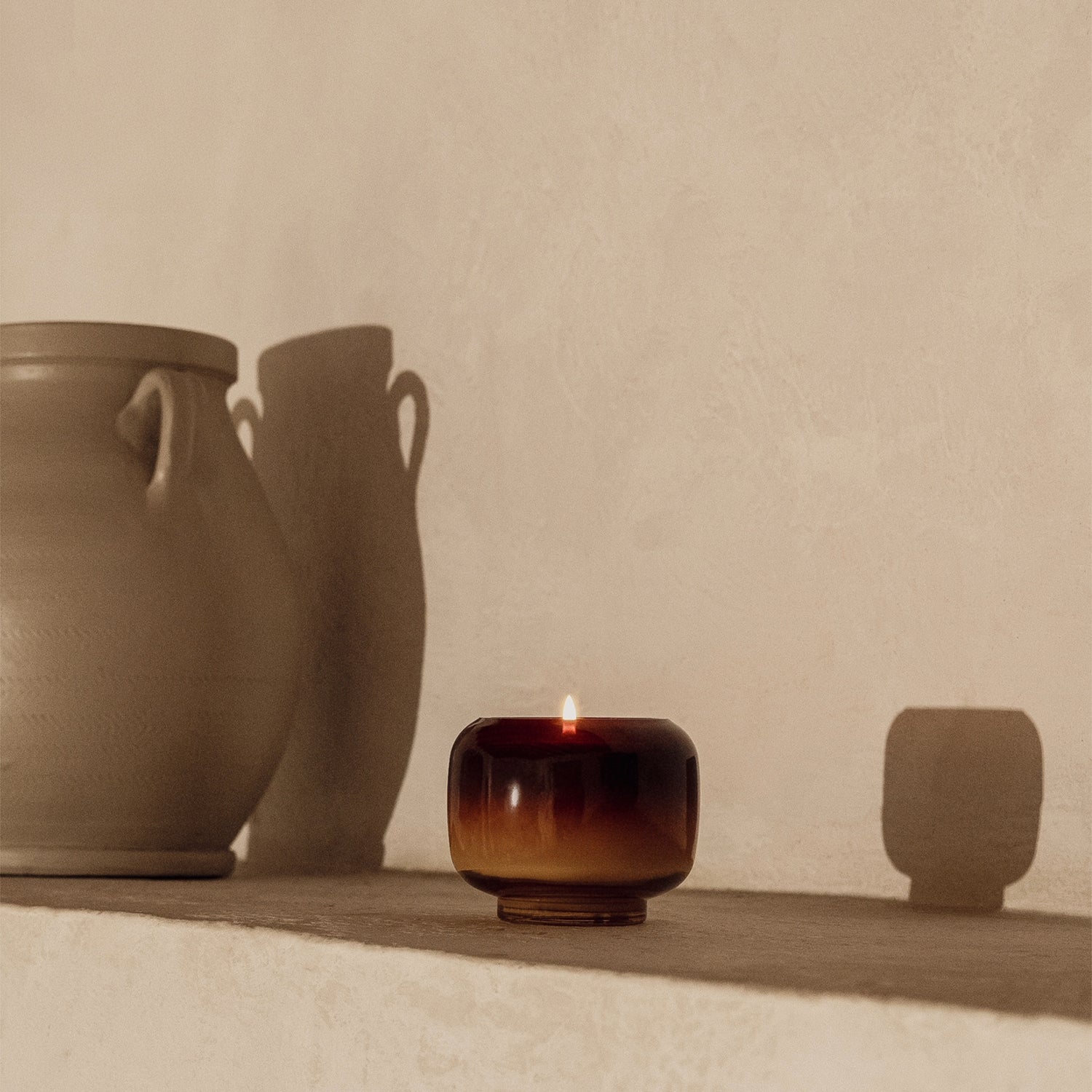 Pumpkin Amber Candle, Ombré Glass 12 oz