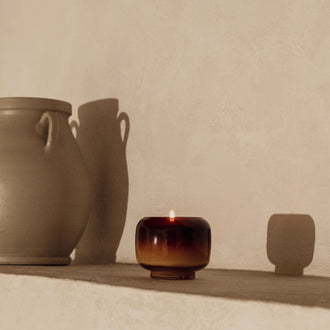 Pumpkin Amber Candle, Ombré Glass 12 oz