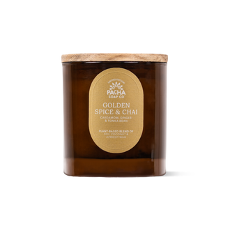 Golden Spice & Chai Signature Candle, Amber Glass 7.5 oz