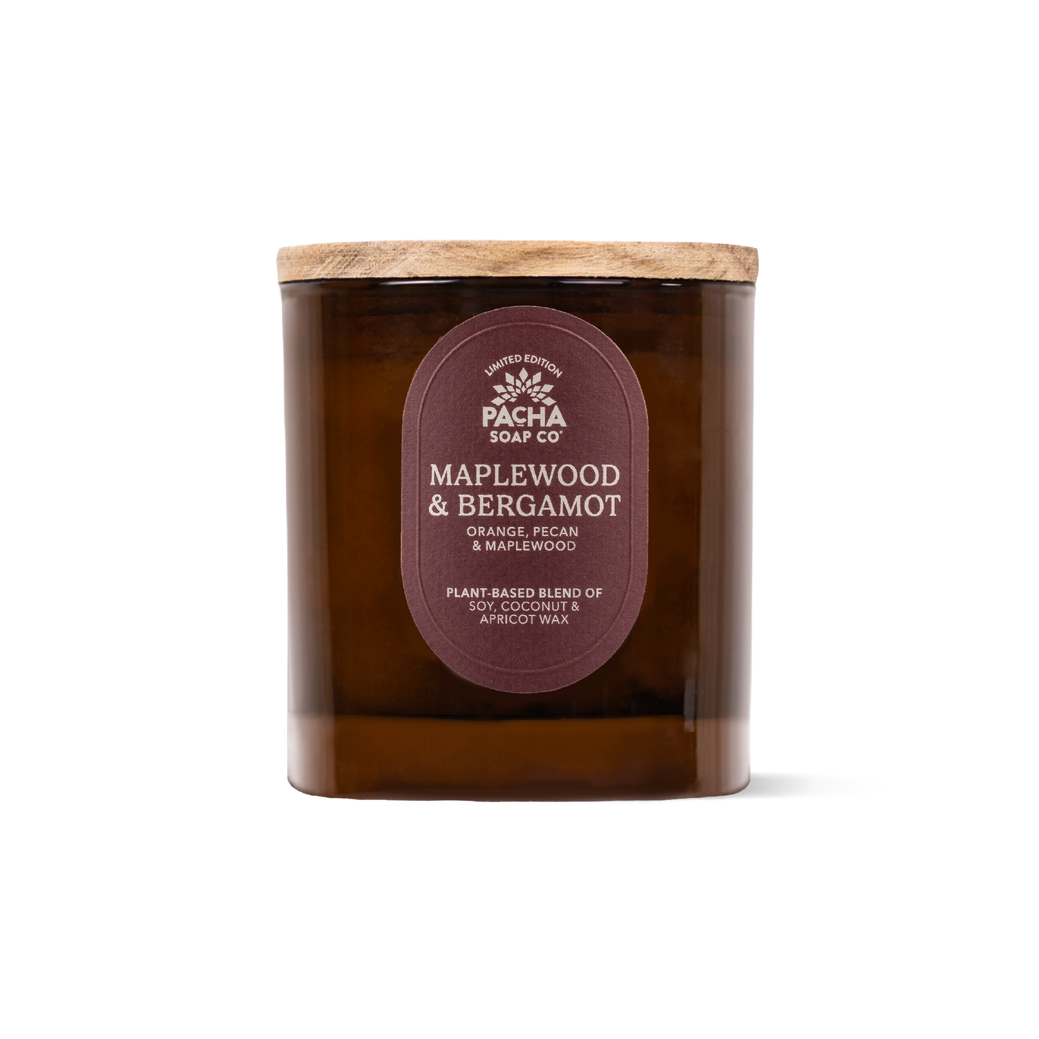 Maplewood & Bergamot Signature Candle, Amber Glass 7.5 oz