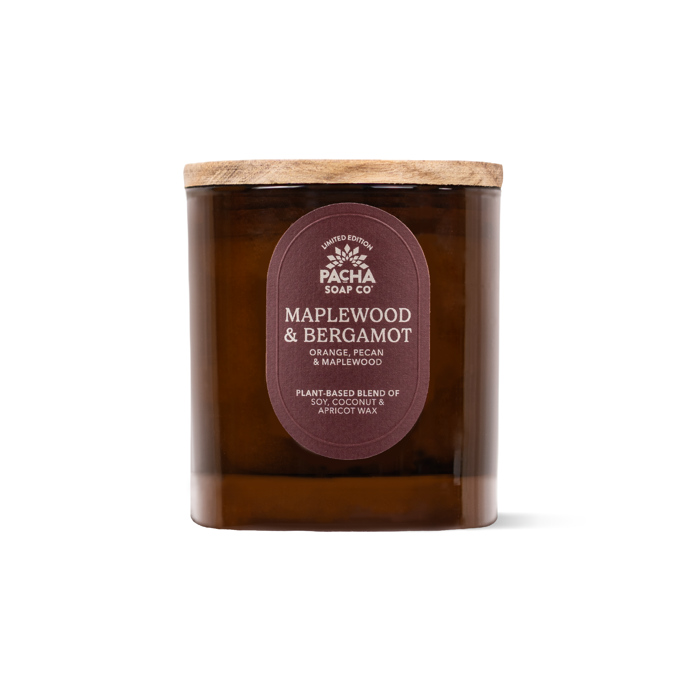Maplewood & Bergamot Signature Candle, Amber Glass 7.5 oz