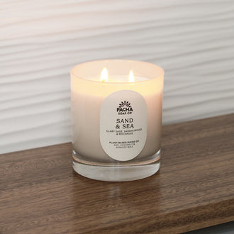 Sand & Sea Signature Candle, Cream Glass 7.5 oz