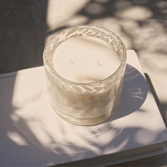 Orange Flower & Amber Candle, Speckled Glass 10 oz