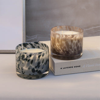 Vanilla Oat Milk & Chai Candle, Speckled Glass 10 oz