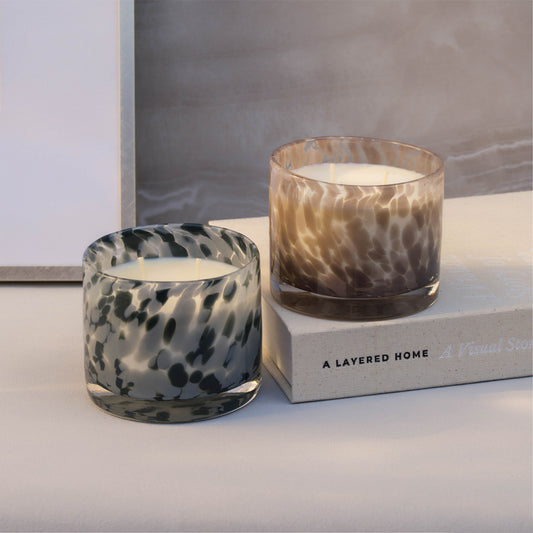 Vanilla Oat Milk & Chai Candle, Speckled Glass 10 oz