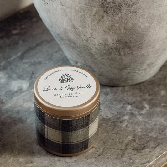 Tobacco and Cozy Vanilla Candle, 3 oz