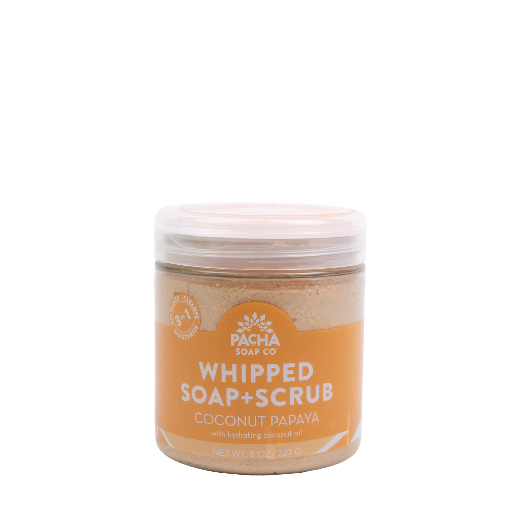 Coconut Papaya Whipped Soap + Scrub